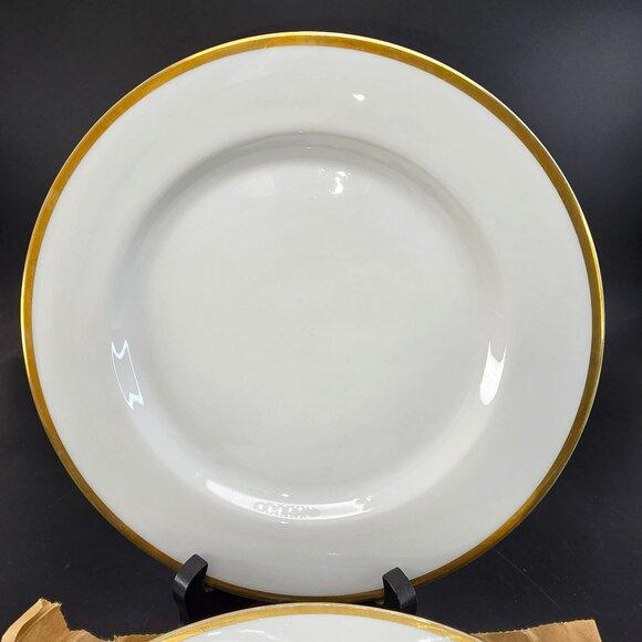 Vintage Turin Bavaria Lunch Plates White With Gold Trim 8.75" Set of 5 CM2111 - Picture 2 of 9